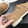 Chanel Brown Suede Low-Top Shoe with Cap-Toe & CC Chain Detail
