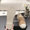 Chanel Brown Suede Low-Top Shoe with Cap-Toe & CC Chain Detail