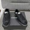 sy_no_04BADAF1334E37663532CBFFE5BFB4F0_4 Chanel Black Leather Low-Top Sneaker with Patent Cap-Toe