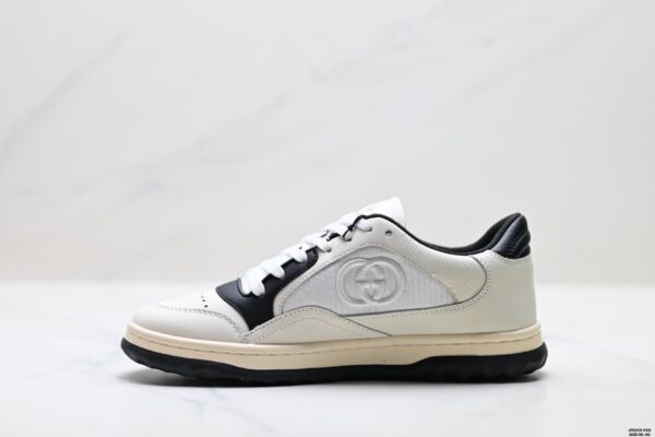 Gucci MAC8 White & Black Sneaker with Interlocking G Logo & Two-Tone Sole