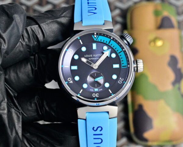 LOUIS VUITTON TABOUR series automatic mechanical movement rubber strap 44mm men's watch