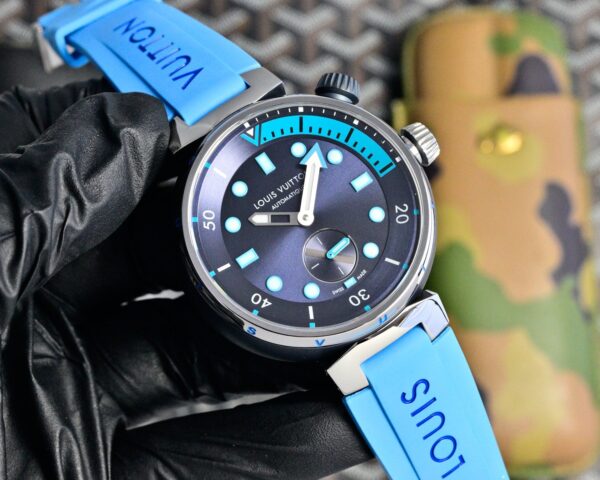 LOUIS VUITTON TABOUR series automatic mechanical movement rubber strap 44mm men's watch