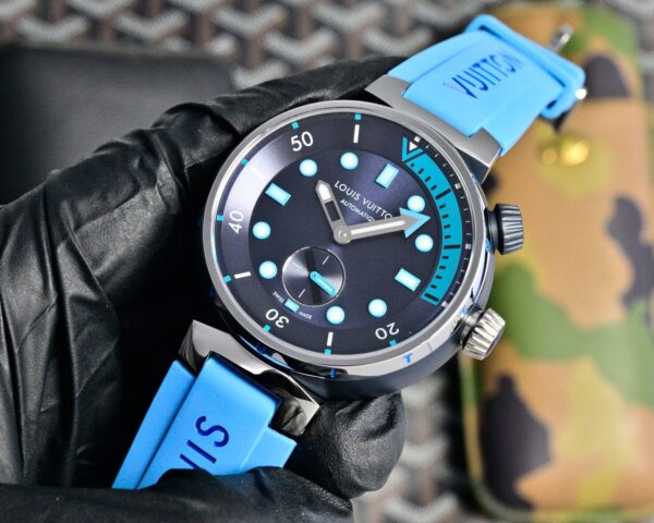 LOUIS VUITTON TABOUR series automatic mechanical movement rubber strap 44mm men's watch