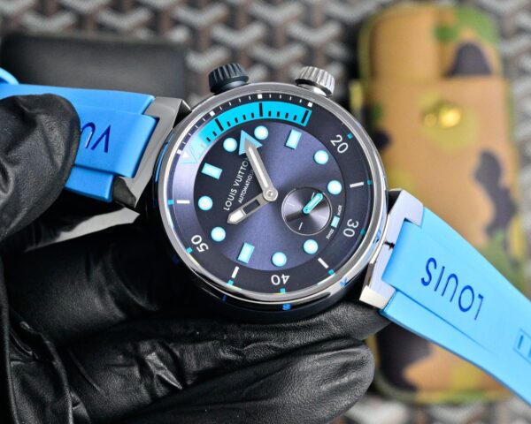 LOUIS VUITTON TABOUR series automatic mechanical movement rubber strap 44mm men's watch