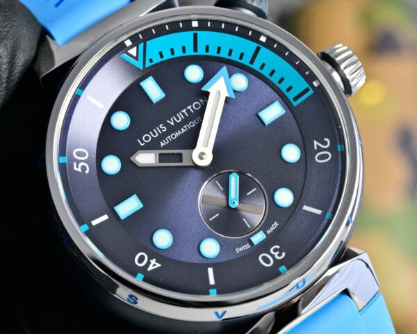 LOUIS VUITTON TABOUR series automatic mechanical movement rubber strap 44mm men's watch