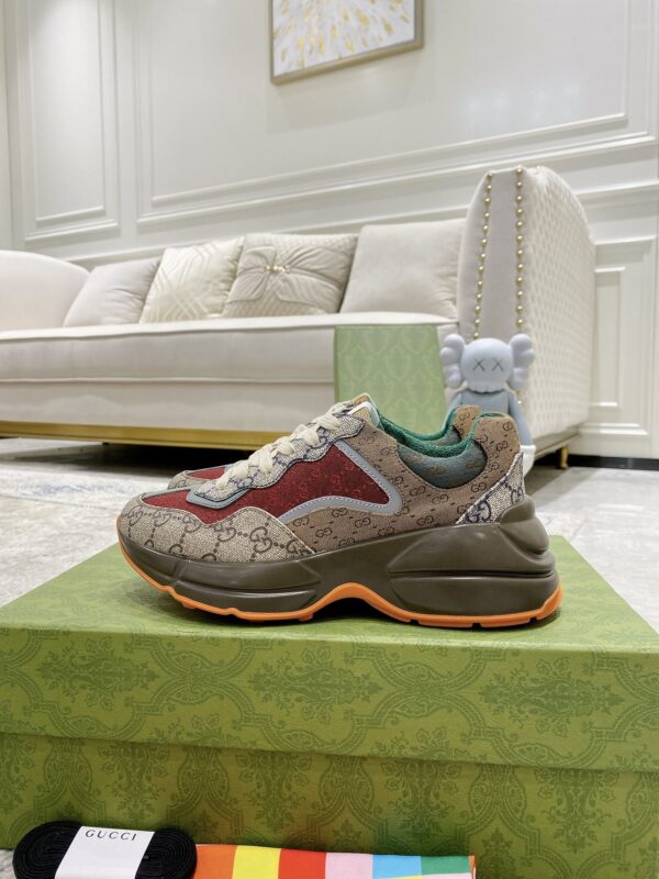 Gucci Rhyton GG Canvas Sneaker in Multi-Color with Red & Green Accents