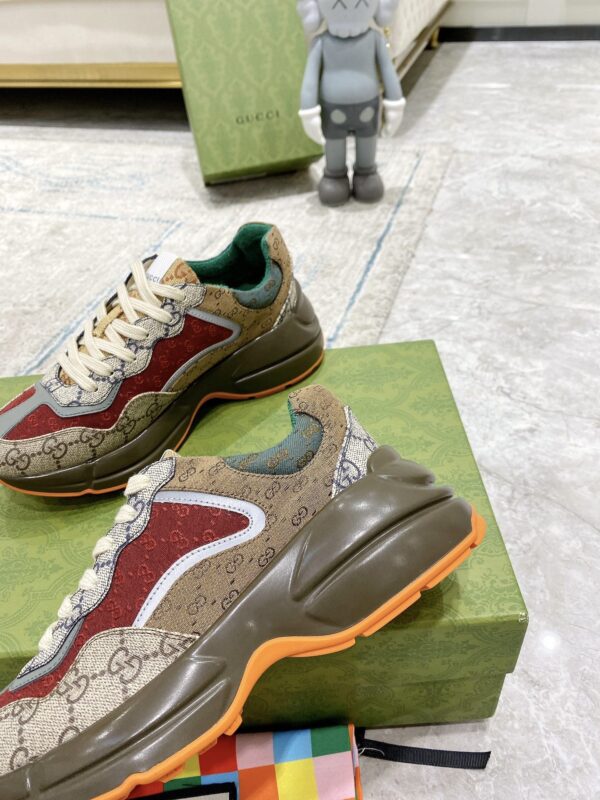 Gucci Rhyton GG Canvas Sneaker in Multi-Color with Red & Green Accents
