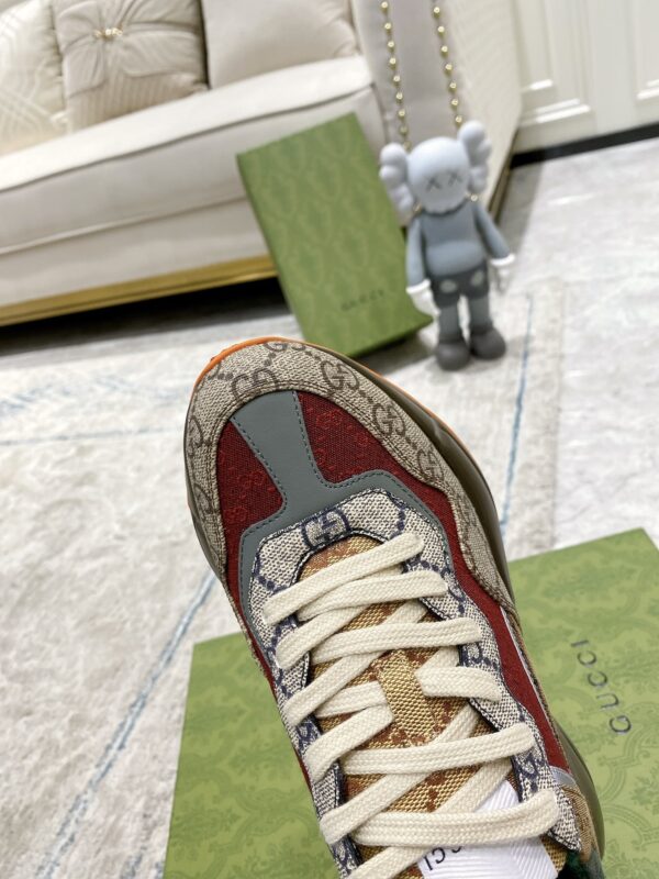 Gucci Rhyton GG Canvas Sneaker in Multi-Color with Red & Green Accents