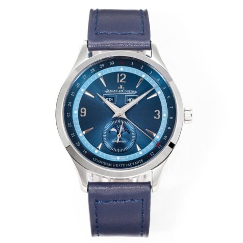 sy_no_0730D57845C2AD617EB56F0E3837621D_0 Jaeger LeCoultre Master Series MASTER Automatic Mechanical Movement Waterproof Date Display/Moon Phase Display Men's Watch Swiss Watch 40mm Blue Dial Stainless Steel Case