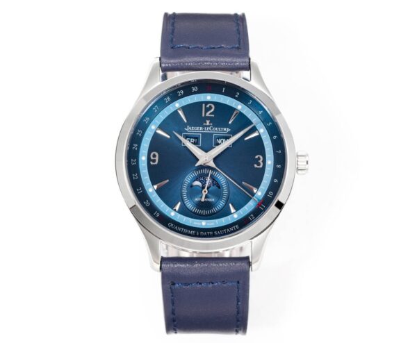 Jaeger LeCoultre Master Series MASTER Automatic Mechanical Movement Waterproof Date Display/Moon Phase Display Men's Watch Swiss Watch 40mm Blue Dial Stainless Steel Case