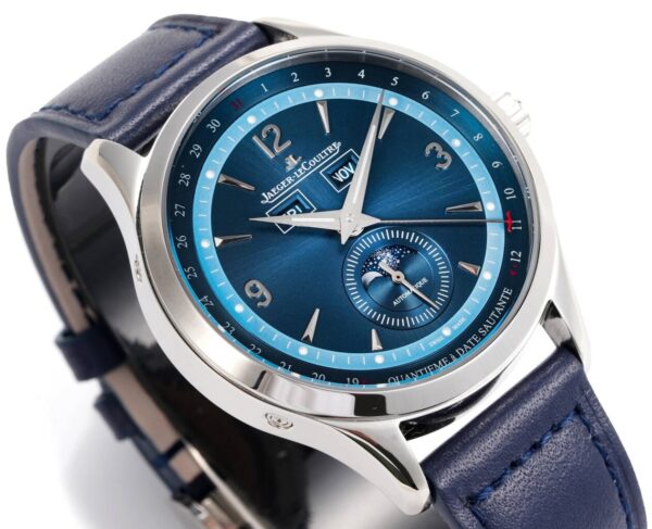 Jaeger LeCoultre Master Series MASTER Automatic Mechanical Movement Waterproof Date Display/Moon Phase Display Men's Watch Swiss Watch 40mm Blue Dial Stainless Steel Case