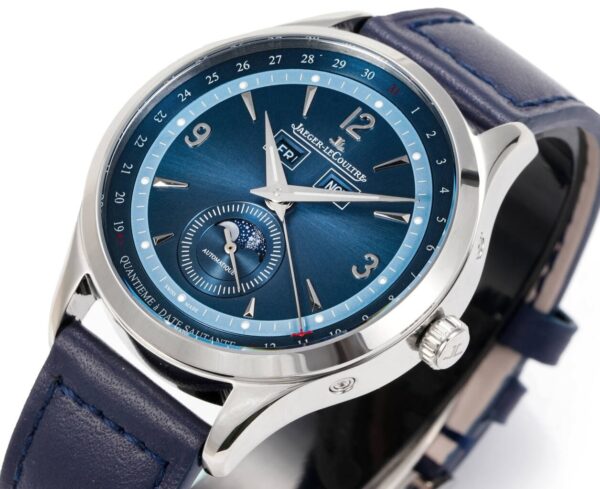 Jaeger LeCoultre Master Series MASTER Automatic Mechanical Movement Waterproof Date Display/Moon Phase Display Men's Watch Swiss Watch 40mm Blue Dial Stainless Steel Case
