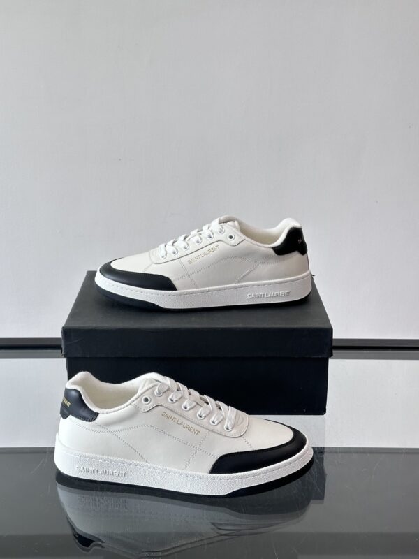 sy_no_07D303723B31F32AA872A2FF0F1CF9D6_3 Saint Laurent White-Black Leather Low-Top Sneaker
