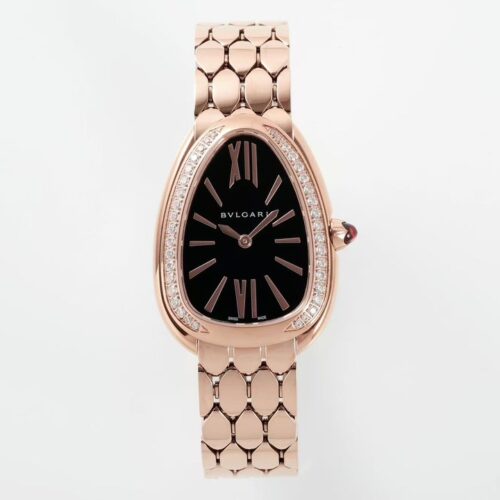 BVLGARI SERPENTI series watches with quartz movement and black dial for women