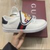 sy_no_0901E89FA6436DD685165BEFE985C510_3 Gucci White Leather Low-Top Sneaker with Embroidered Horse & Logo Flap
