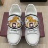 sy_no_0901E89FA6436DD685165BEFE985C510_5 Gucci White Leather Low-Top Sneaker with Embroidered Horse & Logo Flap