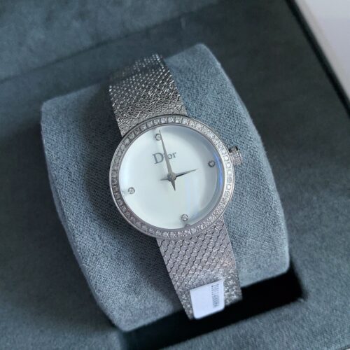DIOR watch quartz movement metal strap 25mm mother of pearl dial women's watch 30 meter waterproof