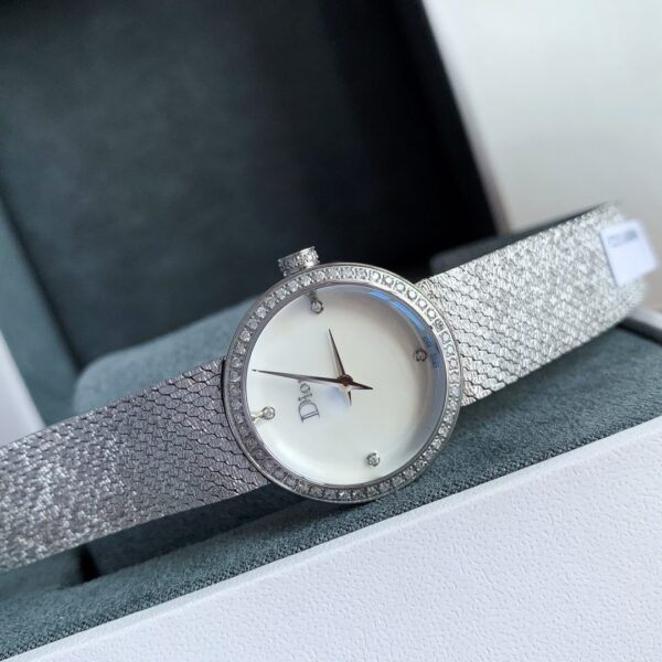 DIOR watch quartz movement metal strap 25mm mother of pearl dial women's watch 30 meter waterproof