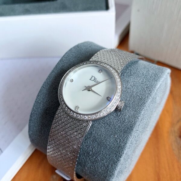 DIOR watch quartz movement metal strap 25mm mother of pearl dial women's watch 30 meter waterproof