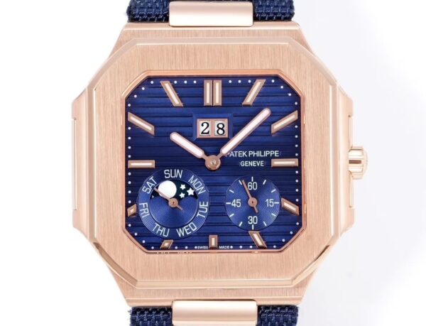 Patek Philippe Cubitus Rose Gold and Blue Dial 45mm Mechanical Watch 5822/1AR