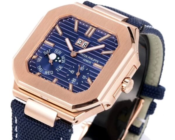 Patek Philippe Cubitus Rose Gold and Blue Dial 45mm Mechanical Watch 5822/1AR
