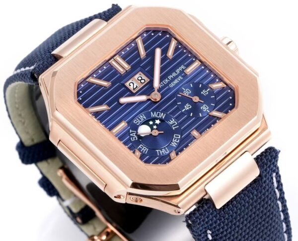 Patek Philippe Cubitus Rose Gold and Blue Dial 45mm Mechanical Watch 5822/1AR