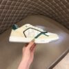 Dior Cream-White Green Leather Low-Top Sneaker