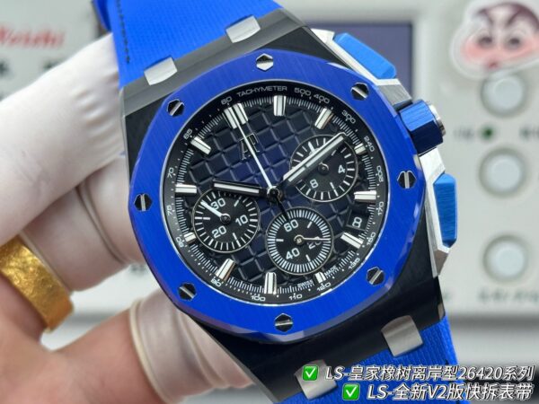 sy_no_0A6415B25B4160FD416299AEEECFBD03_4 AUDEMARS PIGUET Audemars Piguet Royal Oak Offshore Series Automatic Mechanical Movement Timing Flyback Men's Watch Swiss Watch Blue Dial Ceramic Case!