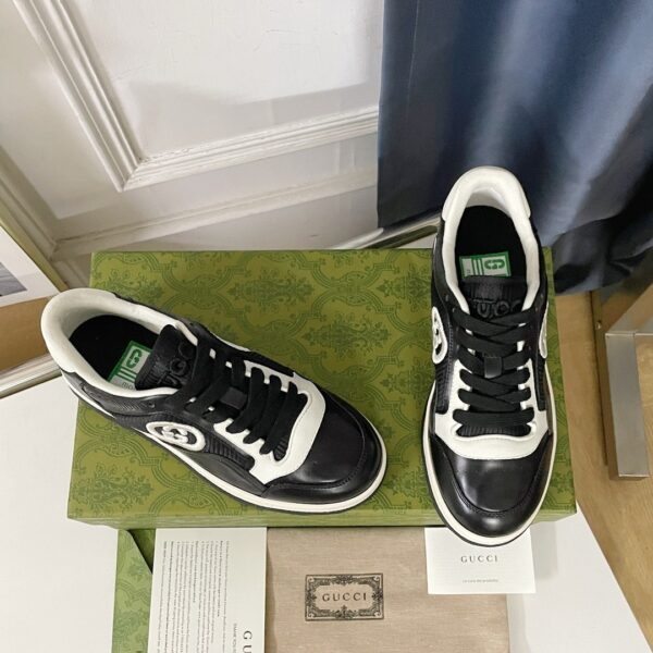 Gucci MAC8 Interlocking G Sneaker in Black & White