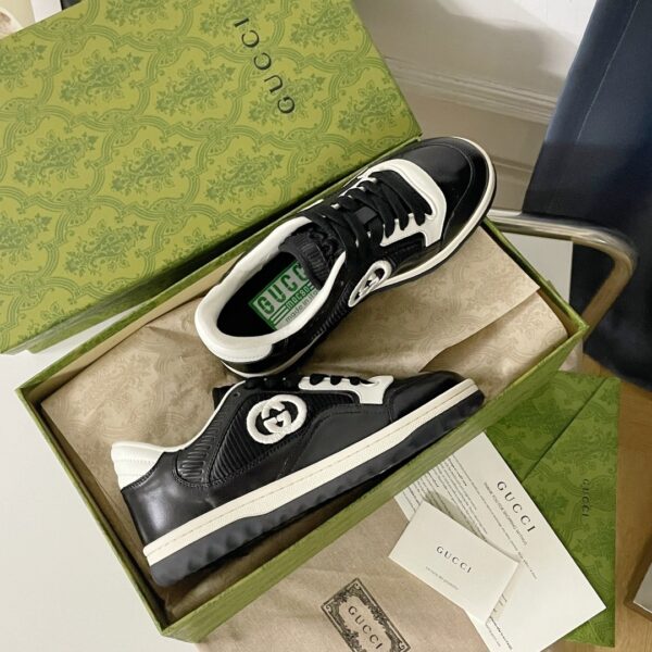 Gucci MAC8 Interlocking G Sneaker in Black & White
