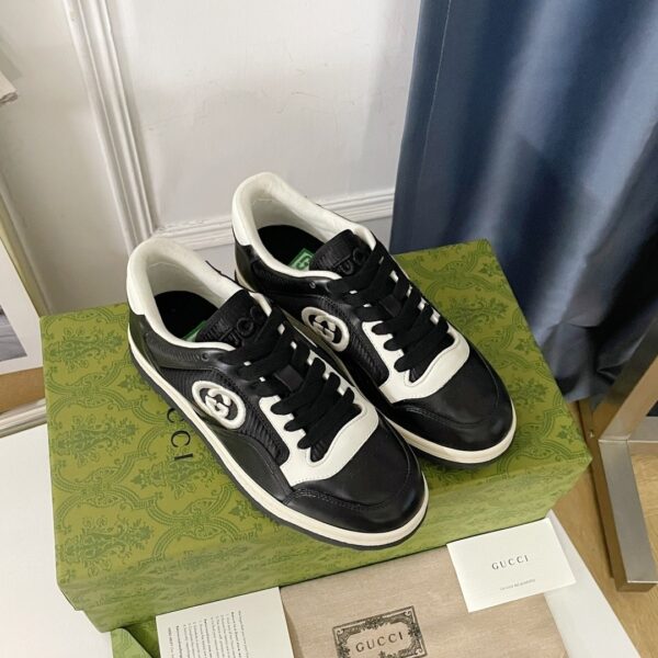 Gucci MAC8 Interlocking G Sneaker in Black & White
