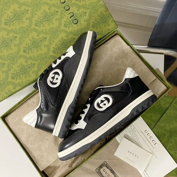 Gucci MAC8 Interlocking G Sneaker in Black & White