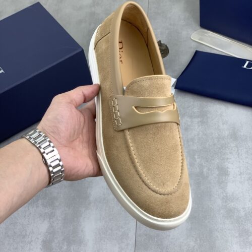 Dior Camel Suede Penny Loafer