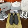 Prada Black Mesh Gold-Trim Triangle Tread Platform Sneaker