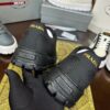 Prada Black Mesh Gold-Trim Triangle Tread Platform Sneaker
