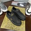 Prada Black Mesh Gold-Trim Triangle Tread Platform Sneaker