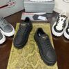 Prada Black Mesh Gold-Trim Triangle Tread Platform Sneaker