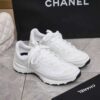 Chanel All-White Leather and Suede Low-Top Sneaker with Tonal CC Logo
