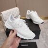 Chanel All-White Leather and Suede Low-Top Sneaker with Tonal CC Logo