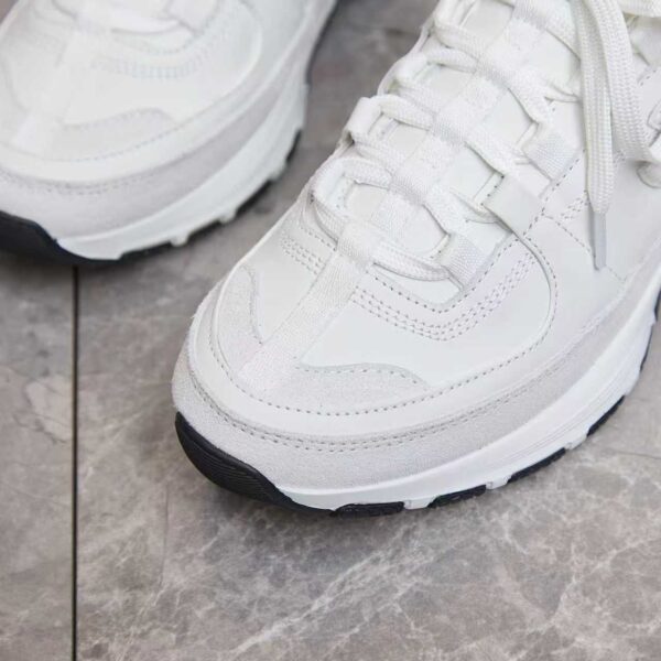 Chanel All-White Leather and Suede Low-Top Sneaker with Tonal CC Logo