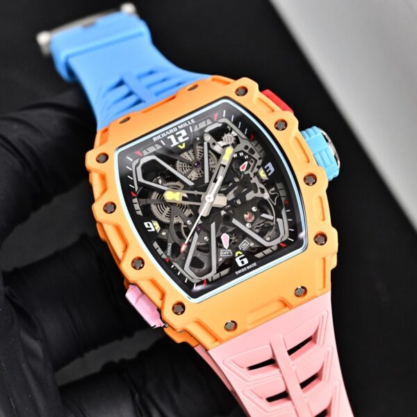 sy_no_0C6CBCF01282553BF1FAFC1E7B873938_0 RICHARD MILLE Men's Series Automatic Mechanical Movement RICHARD MILLE Hollow Dial Rubber Strap