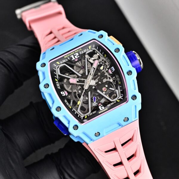 sy_no_0C6CBCF01282553BF1FAFC1E7B873938_1 RICHARD MILLE Men's Series Automatic Mechanical Movement RICHARD MILLE Hollow Dial Rubber Strap