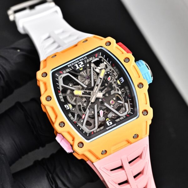 sy_no_0C6CBCF01282553BF1FAFC1E7B873938_3 RICHARD MILLE Men's Series Automatic Mechanical Movement RICHARD MILLE Hollow Dial Rubber Strap