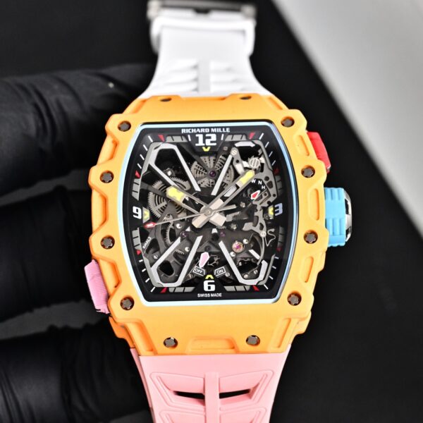 sy_no_0C6CBCF01282553BF1FAFC1E7B873938_4 RICHARD MILLE Men's Series Automatic Mechanical Movement RICHARD MILLE Hollow Dial Rubber Strap