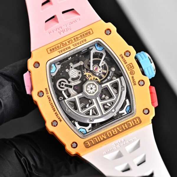 sy_no_0C6CBCF01282553BF1FAFC1E7B873938_6 RICHARD MILLE Men's Series Automatic Mechanical Movement RICHARD MILLE Hollow Dial Rubber Strap