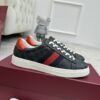 sy_no_0C9A8011865BB58C6BA204F5BC79F309_0 Gucci Screener GG Supreme Canvas Sneaker in Black & Grey with Blue/Red Web Stripe