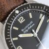 BLANCPEIN Fifty Fathoms Series Automatic Mechanical Movement 300m Waterproof Men's Watch Swiss Watch 38mm Black Dial Stainless Steel Case Leather Strap