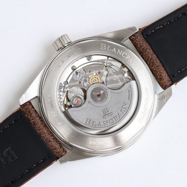 BLANCPEIN Fifty Fathoms Series Automatic Mechanical Movement 300m Waterproof Men's Watch Swiss Watch 38mm Black Dial Stainless Steel Case Leather Strap