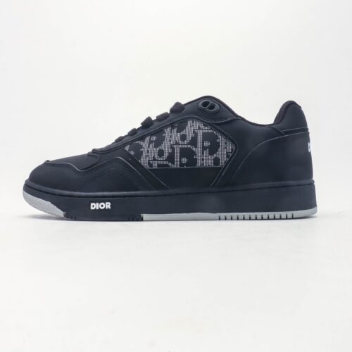 Dior Black Leather White Oblique Low Sneaker