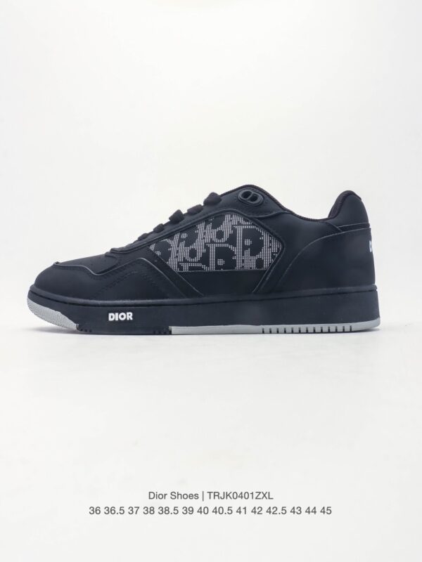 sy_no_0E99B0BC7240947BF5D098C55E8F7BF4_0 Dior Black Leather White Oblique Low Sneaker